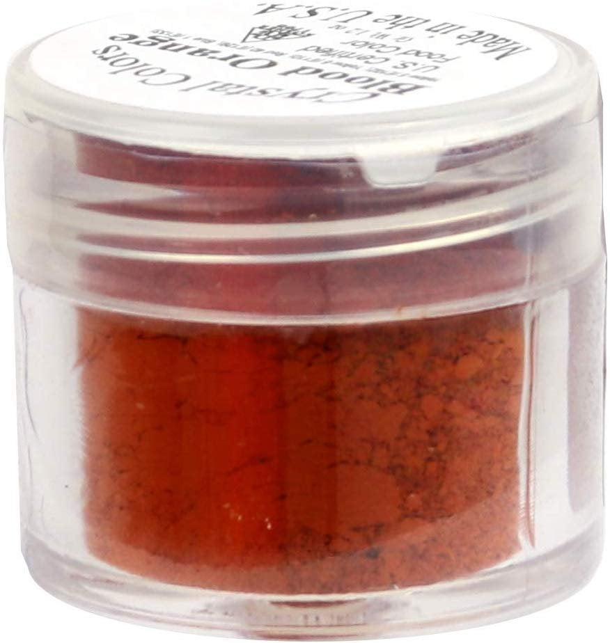 Crystal Color Powder Food Coloring, One Jar of 2.75 Grams - Blood Orange