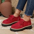 thumbnail image 4 of Women’s Suede Tassel Platform Loafers, Comfortable Lace-Up Shoes for Fall/Winter Commutes, School Days, and Casual Office Looks, 4 of 9