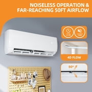 Uforic 12000 BTU Mini Split AC Heat Pump, WiFi, Alexa Compatible, 20 SEER2, Cools 750 Sq.Ft, 115V