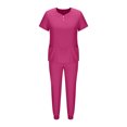 thumbnail image 6 of Miluxas Scrub Sets for Woman Medical Essential Jogger Nursing Uniform Quick Dry Stretch V-Neck Top & Jogging Pants Workwear Hot Pink S(S), 6 of 6