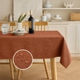 thumbnail image 1 of Decorelia Fall Waterproof Linen Table Cloth for 8ft Rectangle Table, Easy to Clean Wrinkle-Free Outdoor Tablecloth for Wedding, Party, and Camping(Oblong, 60 x 120 Inch (10-12 Seats), Burnt Orange), 1 of 15