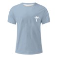 thumbnail image 3 of Caqnni Mens T Shirt - Short Sleeve Crew Neck Soft Fitted Tees Tshirts(Light Blue,S), 3 of 4