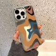 thumbnail image 1 of Wavy Pattern Painted Case For iPhone 14 Funda Makeup Mirror Cases For iPhone 15 11 14 12 13 Pro Max X XR XS Max Shockproof Cover UC28 For iPhone XS Max, 1 of 6