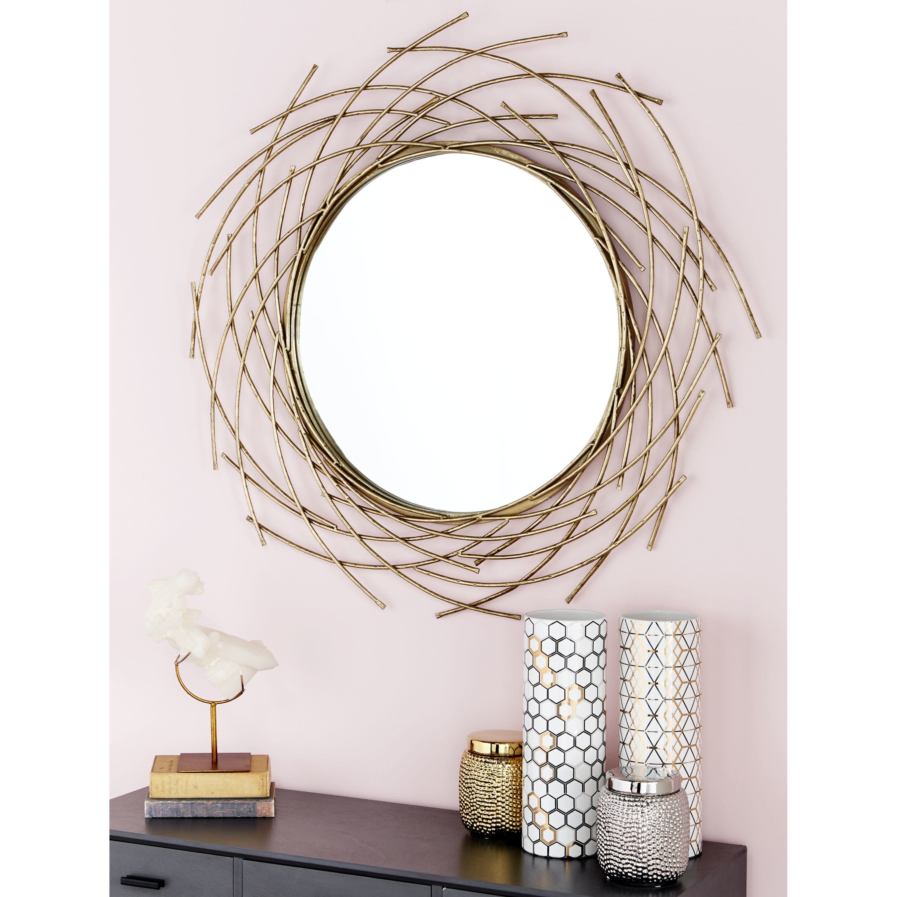CosmoLiving by Cosmopolitan 39" x 39" Gold Starburst Wall Mirror