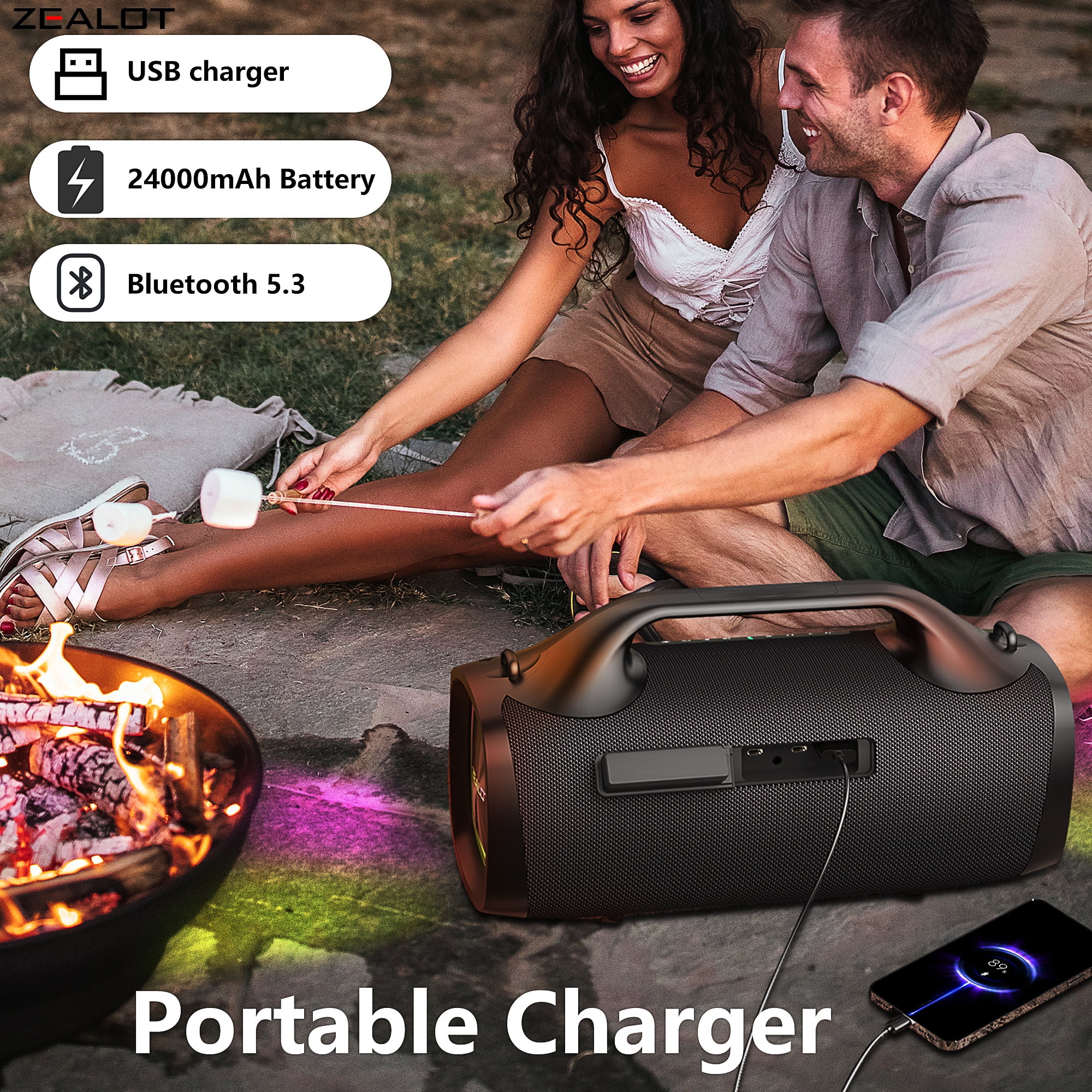 ZEALOT S79 100W Bluetooth Portable Speaker Waterproof