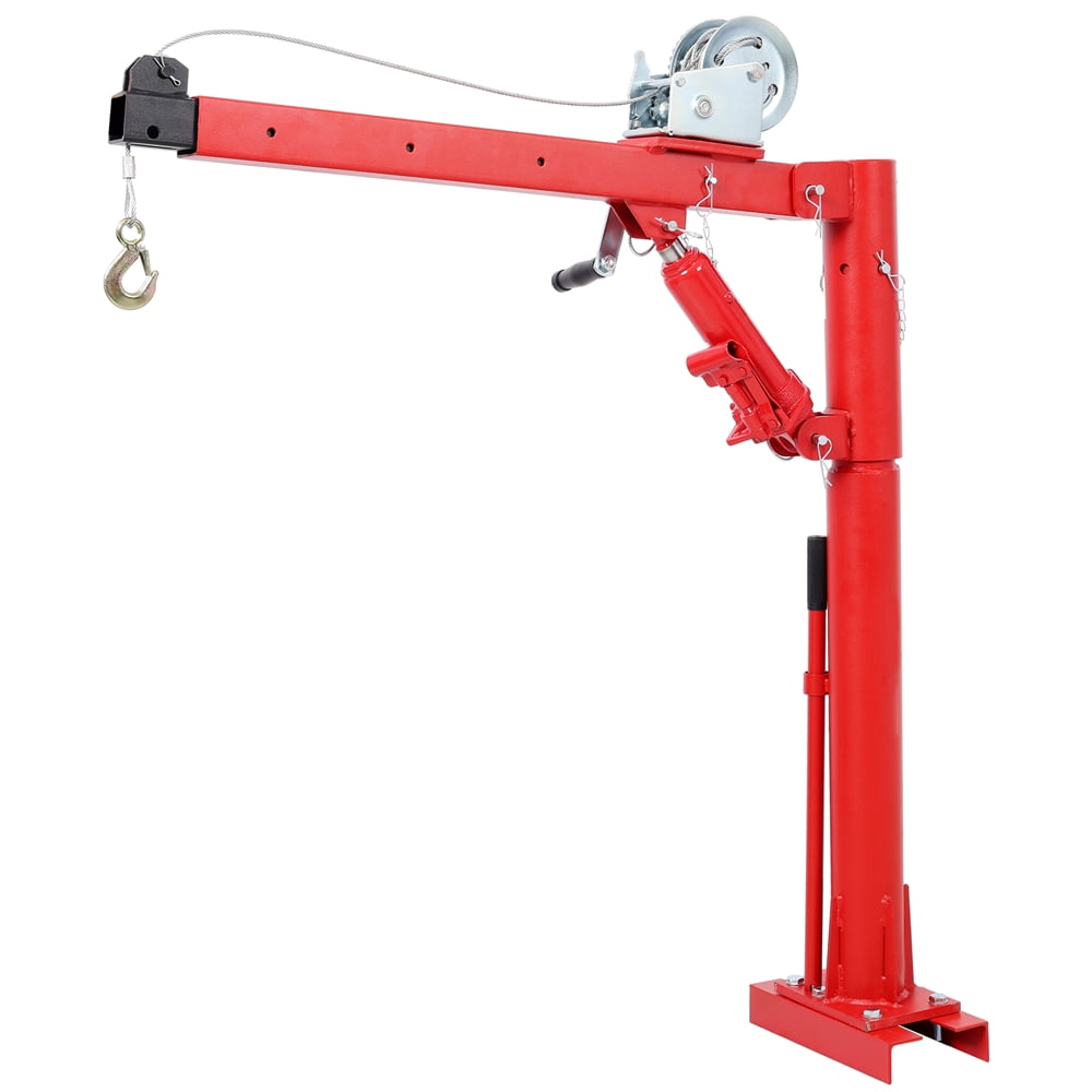 1100lb New Folding Truck-Mounted Bed Crane Quick Removal Design Hoist Lift, Steel Pickup Truck Jib Cranes 360 Swivel for Factory, Warehouse, Construction