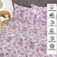 thumbnail image 2 of 100% Cotton California King Sheet Sets, 4 Pieces, Soft & Breathable Percale Weave Bedding, Deep Pocket 14", Hotel Standard, Crisp Cool Feel & Durable, Perfect Floral Sheets, Lilac Floral, 2 of 6