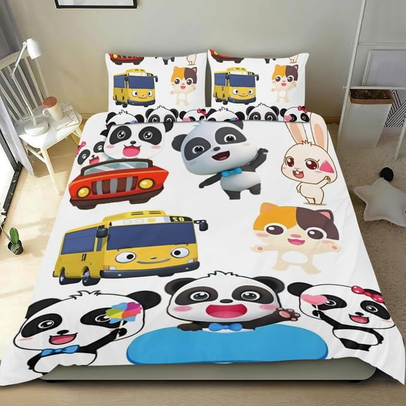 Babybus Themed Bed Sheet Set Three Piece Set 53x79 Inches Comfortable And Skin Friendly Unique Design Creating A Star Studded Night
