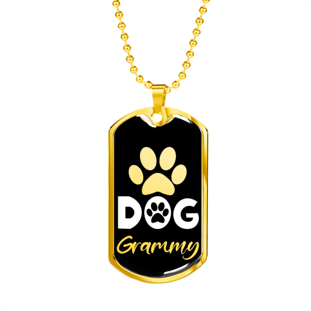 Collier Grammacy Patte Chien en Acier Inoxydable Ou 18k or Chien Étiquette