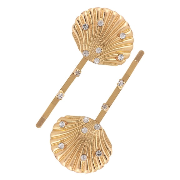 OFFIGAM 2-Pack Golden Rhinestone Hair Barrettes for Women, Stylish Hair Accessories for Everyday Use and Hair Protection