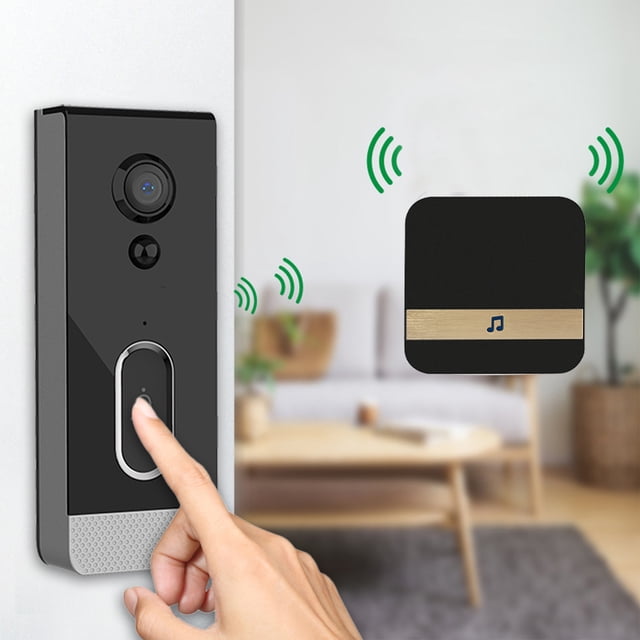 Xihbxyly Ofertas Lighten Del Día Prime Timbre de Vídeo Inalámbrico Inteligente Control Remoto, Timbre Visual Inteligente, Intercomunicador Doméstico, Visión Nocturna Hd, Timbre de Seguridad Recargabl