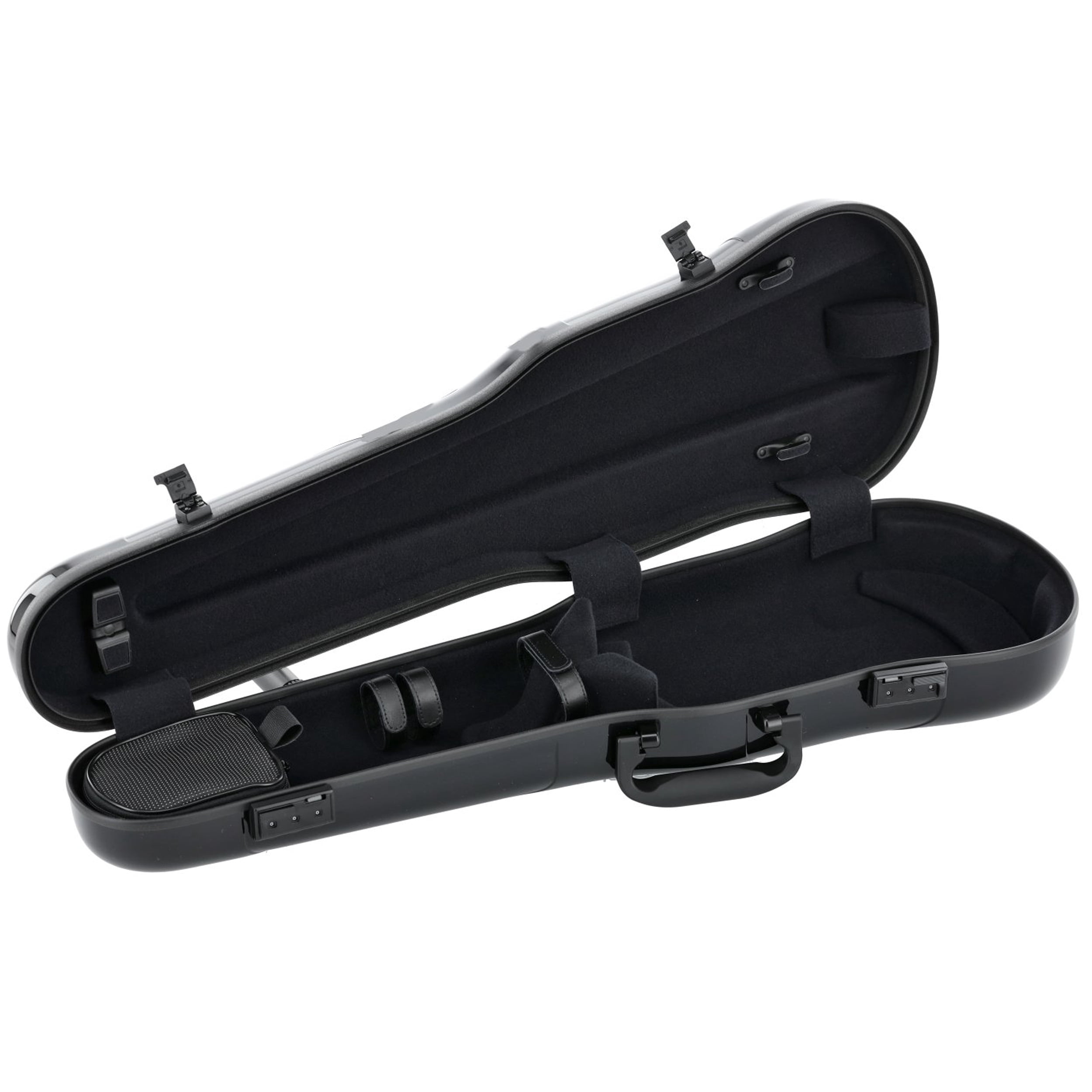 GEWA Violin Case, Air 1.7, Shaped, 4/4, Black/Black, High Gloss, w/Subway Handle