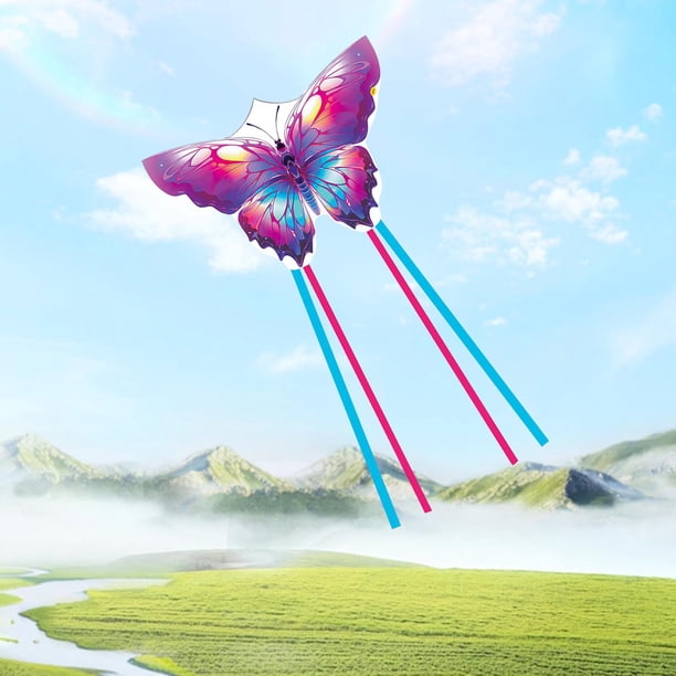 Cometa enorme, cometa con mosca para exteriores, juego de cometas de tela con forma de mariposa de dibujos animados, cometa deportiva Estilo A