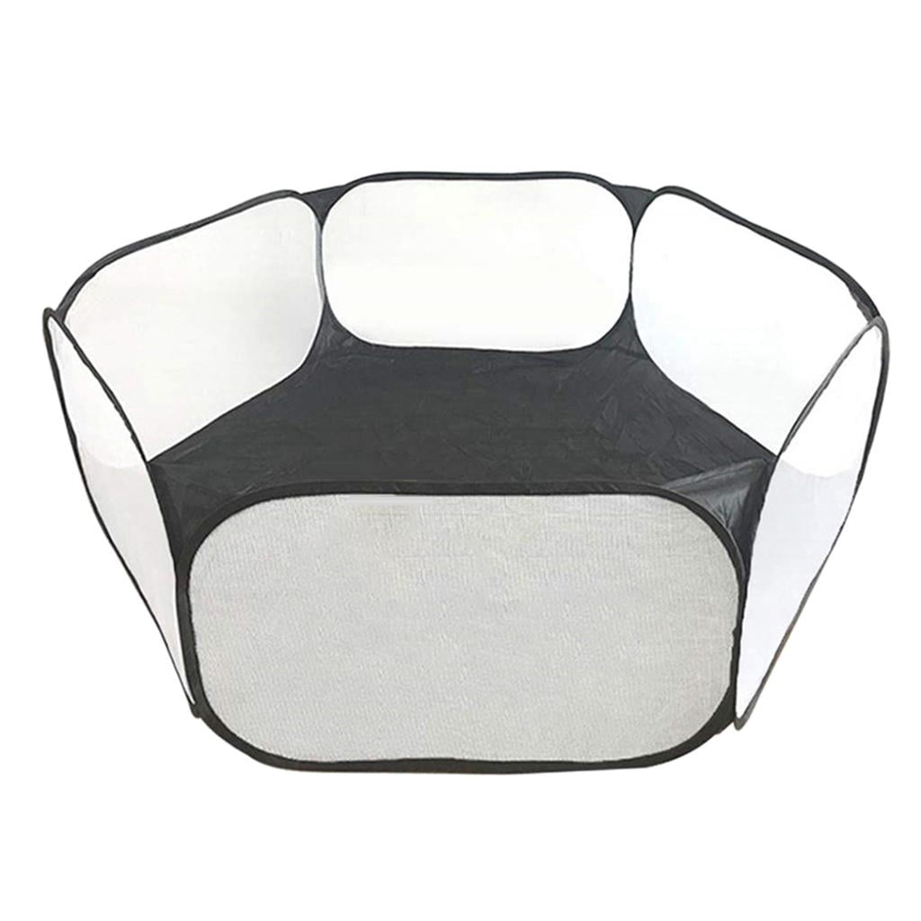Bvdfgk Foldable Play Pen Cage Hamster Guinea Pig Gerbil Indoor/Outdoor Black
