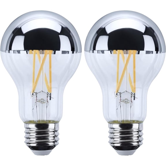 Satco LED A19 Lamp 12W 100W Equivalent 2700K Warm White 90  CRI Silver Crown Medium Base 120V Dimmable Part S12539 (2 Pack)