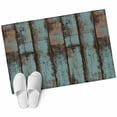 thumbnail image 2 of Rectangle Area Rug 2x3ft, Retro Gradient Teal Wood Grain Non-Slip Non-Shedding Floor Mat, Country Old Board Washable Sturdy Carpet for Living Room Bedroom Home Decor, 2 of 9