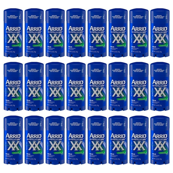 Pack of (24) Arrid XX Extra Extra Dry Solid Antiperspirant Deodorant, Unscented, Blue , 2.6 Oz