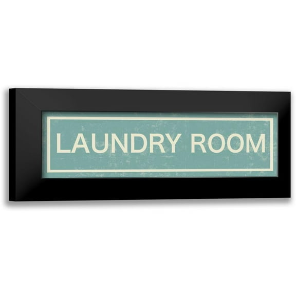 PI Studio 14x7 Black Modern Framed Museum Art Print Titled - Laundry Room