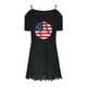 thumbnail image 4 of Puntoco Vestido De Manga Corta Con Cuello En V, Vestido De Fiesta Estampado Sexy Con Cuello En V Y Manga Corta Para Mujer Negro M, 4 of 5