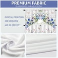thumbnail image 5 of Blue Flower Curtains for Kitchen Bathroom Pink Floral Rod Pocket Window Tier Curtains Valance Set 4 Pcs Green Plant Printed Valances 27W x 36L*2 Curtains 27W x 36L*2, 5 of 6