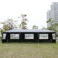 thumbnail image 3 of 10'x30' Outdoor Party Tent with 8 Removable Sidewalls, Waterproof Canopy Patio Wedding Gazebo, Canopy Tent with Threaded Pipe, Black, 3 of 7
