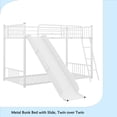 thumbnail image 5 of Metal Bunk Bed with Slide, Twin over Twin, White, 5 of 10