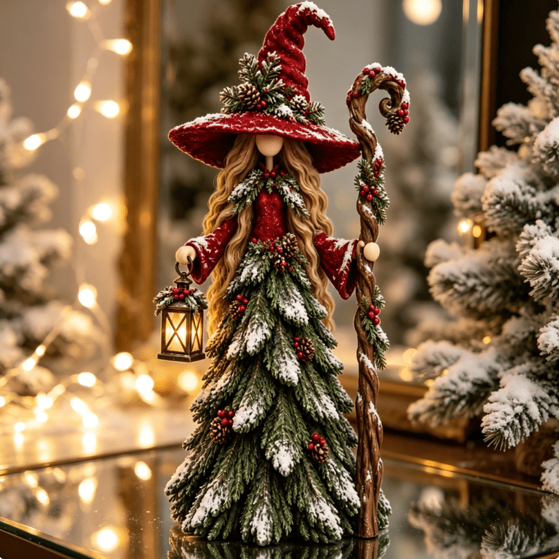 Whimsical Christmas Witch Resin Figurine Collection Thoughtful Holiday Gift Unique Festive Present for Family Friends Christmas Gifting