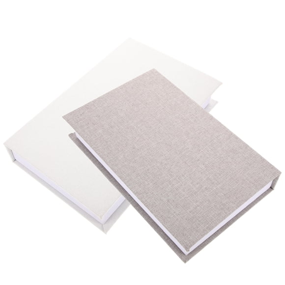OULII 2Ud Simulation Book Ornaments with Rustic Linen Cover for Home and Coffee Shop Decor