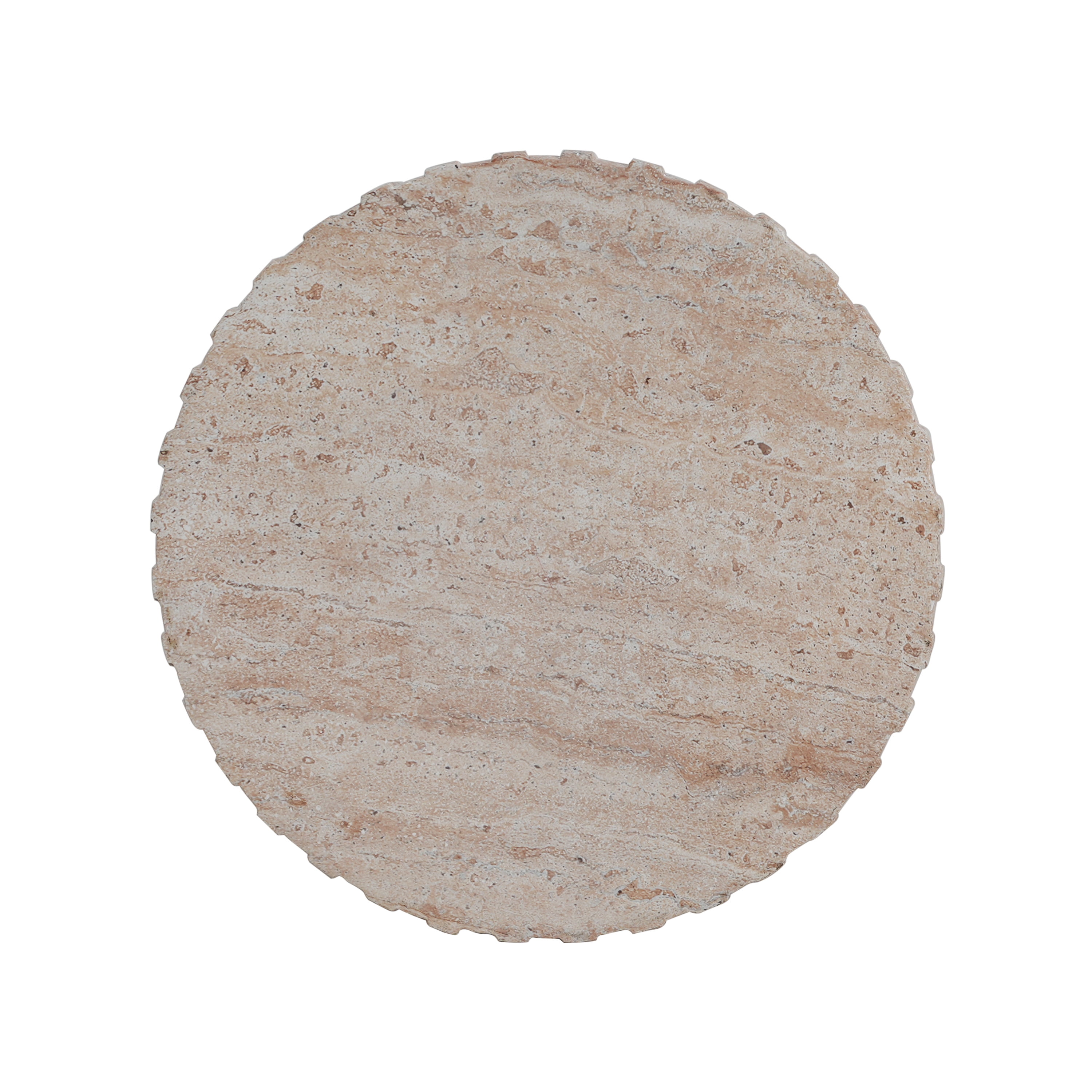 Side Table, Outdoor Indoor Lightweight Concrete Table for Patio Balcony Garden, Travertine Finish