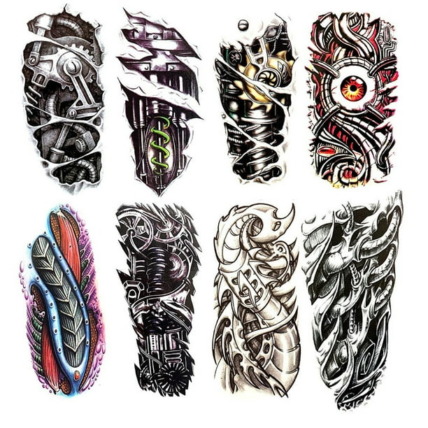 Tatuajes en El Hombro Falsos Desechables 8 Piezas Impermeables Hombres Mujeres para La