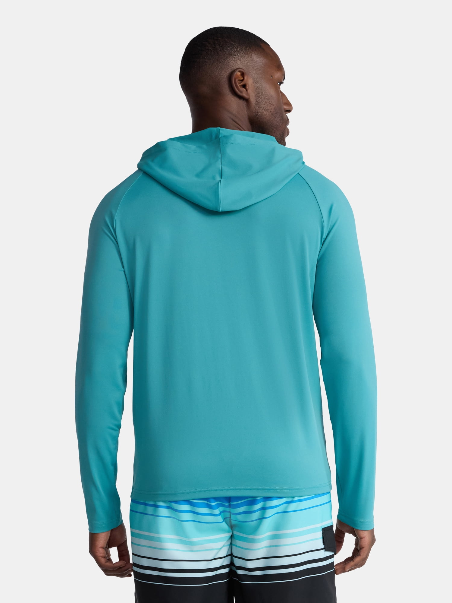 George Men's and Big Men's Hooded Sun Shirt with Long Sleeves, UPF 50+, Sizes S-3XL