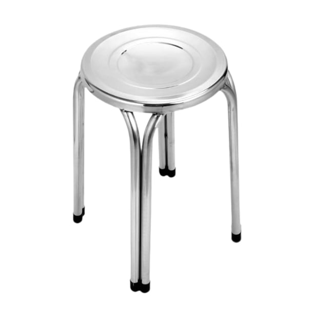 Taburete apilable multiusos, sillas de acero inoxidable, apilables, sin respaldo, de metal, para aulas, para interiores y exteriores. 37 centímetros