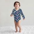 thumbnail image 4 of Xecao Colorful Cartoon Shark Print Baby unisex-baby Cotton Long-sleeve Bodysuits-3 Months, 4 of 6