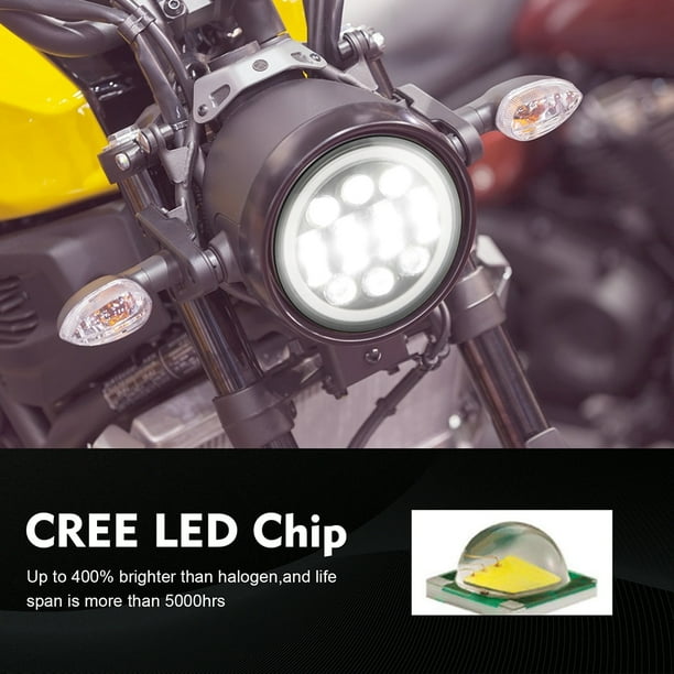 Faro delantero LED Angel Eye Hi/Lo de 575 pulgadas con DRL para Harley Davidson Ndcxsfigh Accesorios para autos y motos