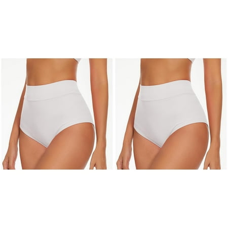 Wijhcboe 2 Pack Women High Waist Yoga Booty Shorts V Back Bikini Bottoms Swim Briefs Beach Shorts Ruched Bottom High Cut Swim Bottom Full Coverage Swimsuit Bottom Sports Yoga Shorts Swimbottom Woman