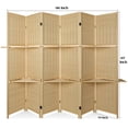 thumbnail image 4 of Hofitlead 6 Panel Bamboo Weaving Room Divider,With Display Stand, 6 FT Tall Folding Privacy Screen, (Nature), 4 of 7