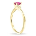 thumbnail image 3 of SZUL Women's Round Shaped Pink Topaz and Diamond Tierra Ring in 10K Yellow Gold, 3 of 5