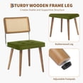 thumbnail image 2 of Green pu leather y natural rattan dining chair con forrado seat y solid wood back, 2 of 8