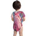 thumbnail image 3 of Xecao Pink Parrot Tropical Blossoms Pattern Baby Climbing Bodysuit Short Sleeve Onesie Unisex 0-12 Months Baby Shirt Newborn Outfits Crotch snap design-18 Months, 3 of 6
