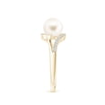 thumbnail image 3 of Angara Freshwater Cultured Pearl Ring with Bypass Shank in 14K Yellow Gold for Women | June Birthstone Jewelry for Her, 3 of 8