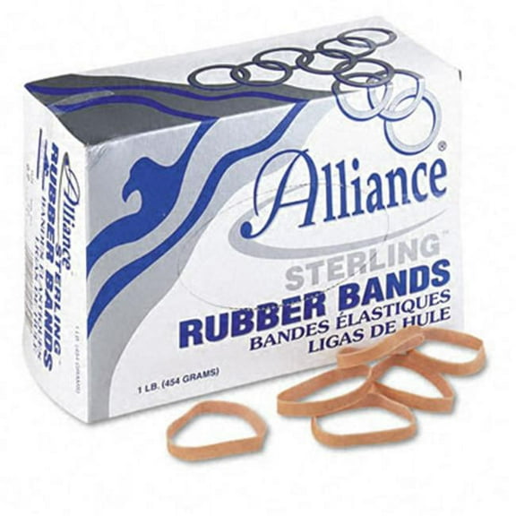 Alliance 24625 Sterling Ergonomically Correct Rubber Bands  #62  1/4 x 2-1/2  600 per 1lb Box