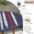 thumbnail image 4 of Vintage Navy Blue Baseball Round Fitted Tablecloth with Elastic Edge,Waterproof Table Cloth Fits Tables Up to 36"-44",Wipeable Washable Table Cover for Indoor Outdoor Dinning Party,USA Flag Abstract, 4 of 9