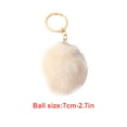 thumbnail image 1 of Linyer Fuzzy Ball Keychain Supple Comfortable Lovely Key Rings Adorable Practical Key Chains Women for Children Adults Elderly Students Beige 7cm, 1 of 6