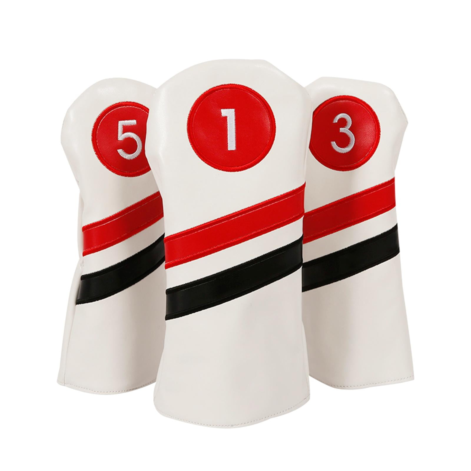 3Pcs Golf Wood Headcover Fleece Lined Wear Resistant Golf Driver Head Covers