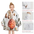 thumbnail image 6 of Red Mushroom Flower White Pattern Blanket Hoodies for Kids 6-13YR Oversize Wearable Blanket Hoodies for Boys Girls Teens, 6 of 7
