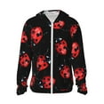 thumbnail image 2 of Uemuo Beautiful Red Ladybug Pattern Women's Full Zip UPF 50+ Sun Protection Hoodie Jacket Long Sleeve Sun Shirt Hiking Outdoor Performance with Pockets-3X-Large, 2 of 9