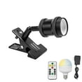 thumbnail image 1 of FSLiving Lampe à Pince Télécommandée avec Batterie Rechargeable Ampoule LED E26 Design Rétro Dimmable Minuterie Clip Noir Éclairage pour Étagère de Lit Étagère Attelle Panneaux d'Affichage Coins - 1 Lumière, 1 of 6