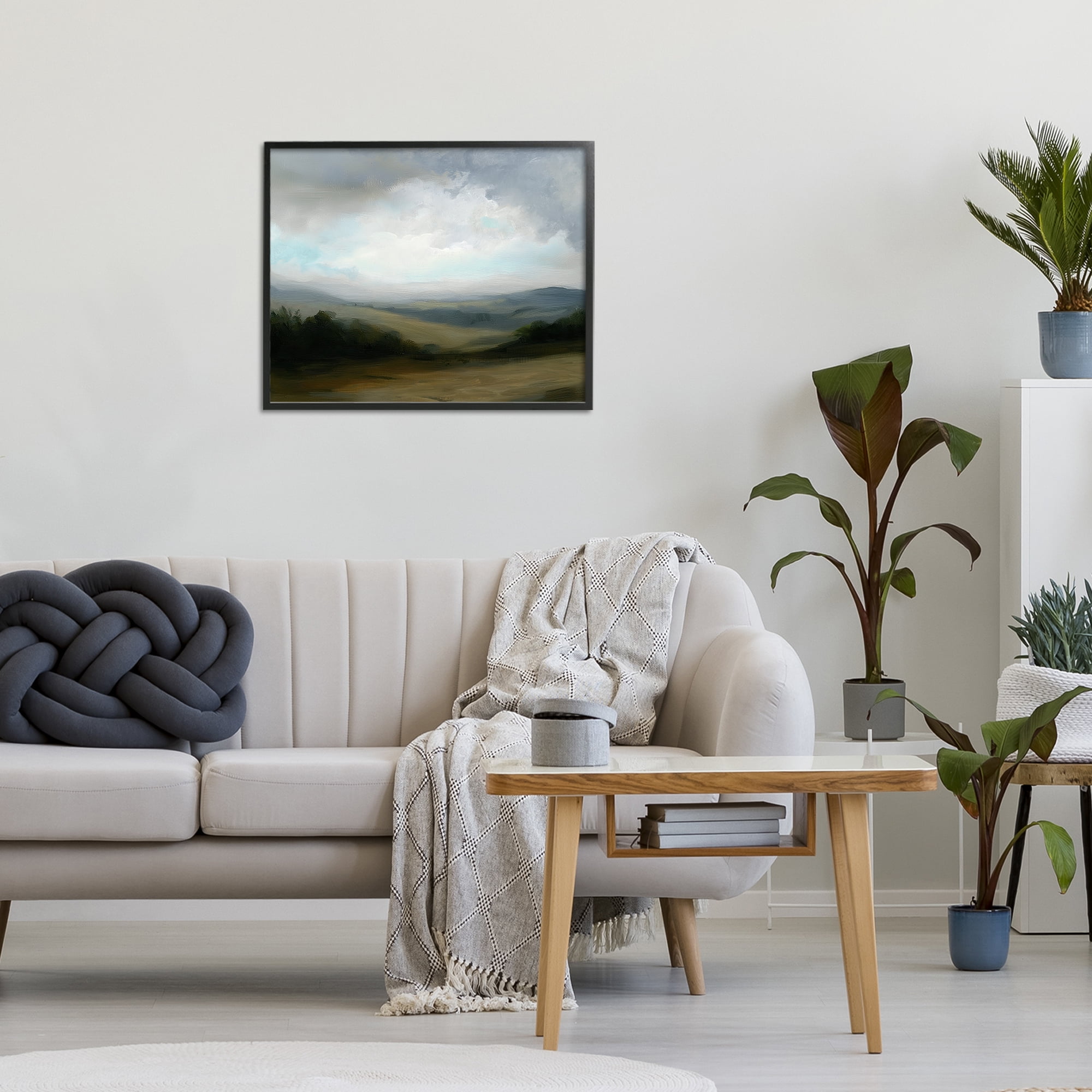 Stupell Industries Refreshed Quiet Rolling Hills Black Framed Giclee Art, design by Annabelle Hall