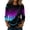 Purple Pink #107, variant on Halloween Shirts for Women Plus Size Funny 3/4 Sleeve Tops Horror Castle Bat Printed Pullover Spooky Crew Neck T Shirts Holiday Three Quarter Length Blouses, L