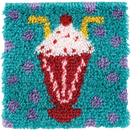 Wonderart Latch Hook Kit 12"X12"-Milkshake